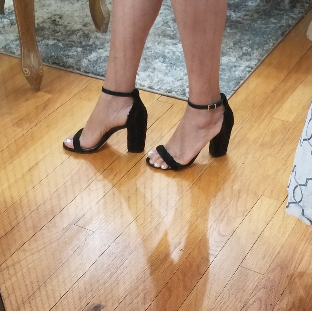 Call It Spring Black Chunky Heel Open Toe Sandals… - image 1